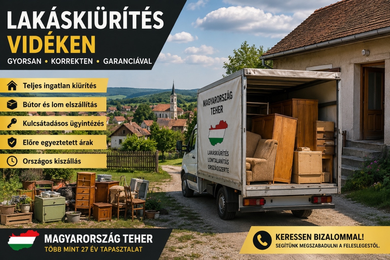 Lakáskiürítés Vidéken - Magyarország Teher